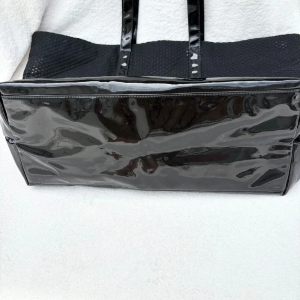 Victoria's Secret 100% Mesh Weekender Oversized Bag with‎ Patent Leather Trim